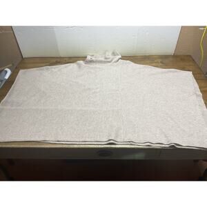 Eileen Fisher Wool Yak Blend Cowl Neck Poncho Sweater Light Brown One Size